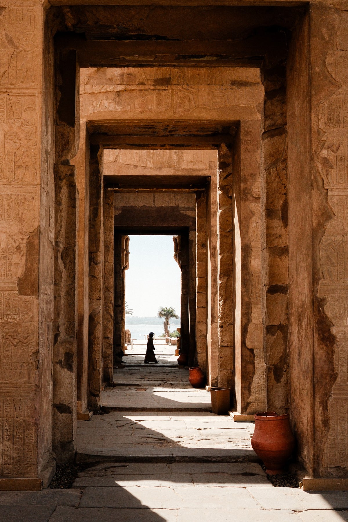 Egyptian Silhouette at Kom Ombo Temple in Aswan