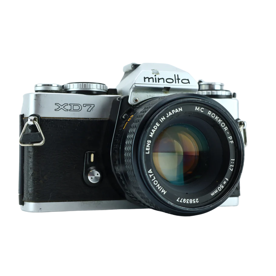 Minolta XD-7 35mm film SLR with 50mm kit lens