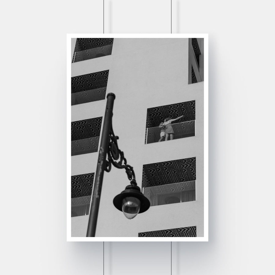 Limited edition fine art print of a mirror selfie moment in a Málaga hotel, Spain.
