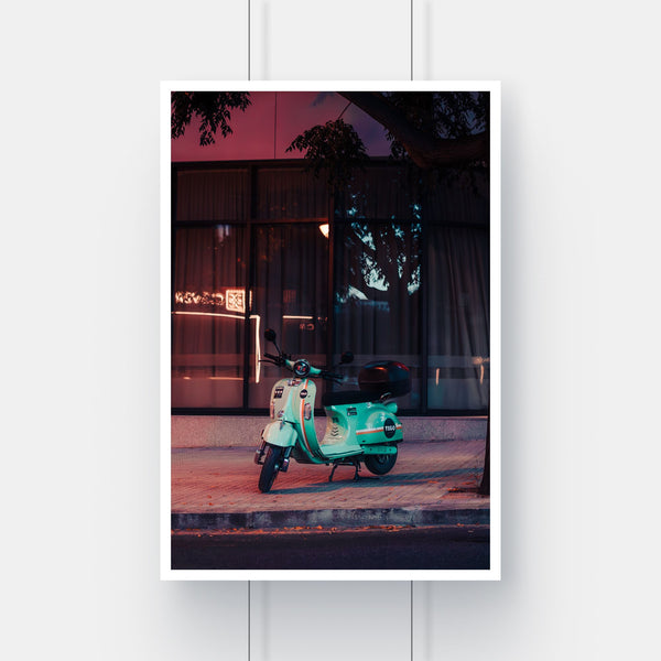 The turquoise Vespa in Seville